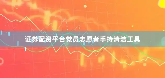 证券配资平台党员志愿者手持清洁工具